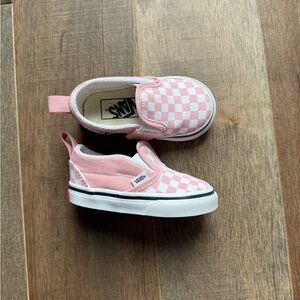 Toddler pink checkered vans